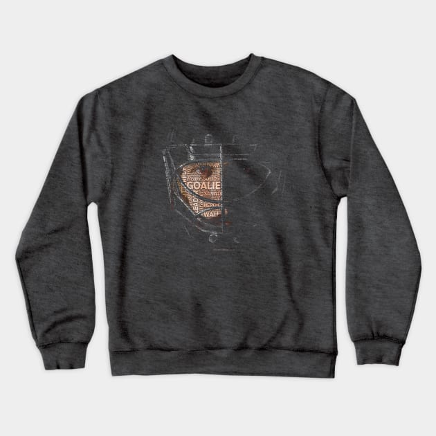 Typographic Hockey Goalie Tribute Crewneck Sweatshirt by eBrushDesign